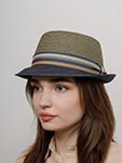 Шляпа STETSON арт. 1698509 PORK PIE TOYO (оливковый / синий)